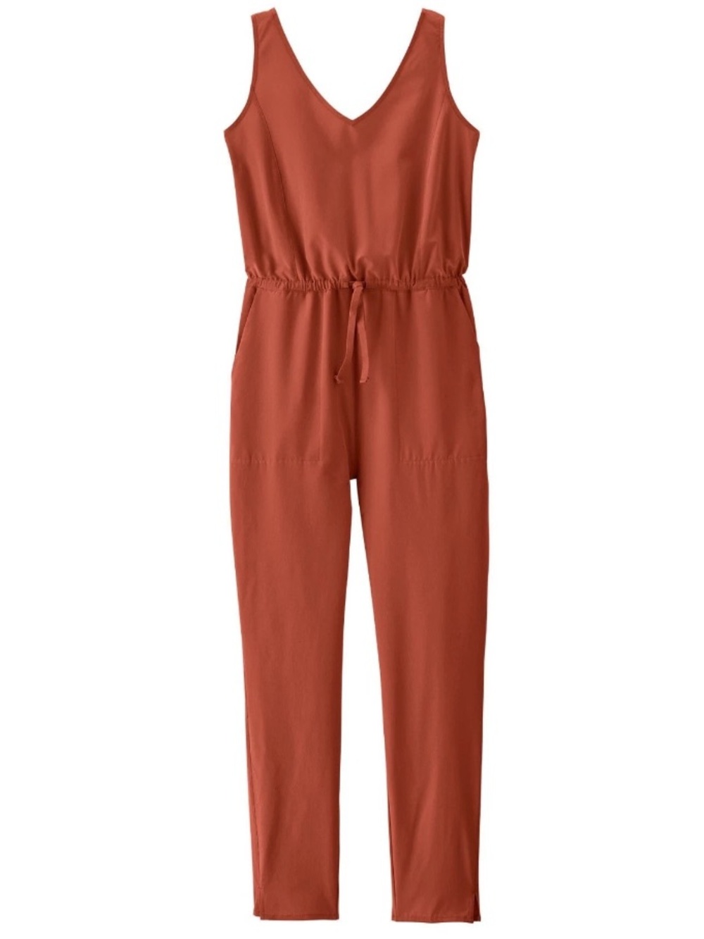 Patagonia Fleetwith Romper Jumpsuit sz M Pockets Ankle Length Mangrove Red 56995